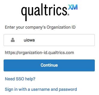 enter 'uiowa' in the organization ID field