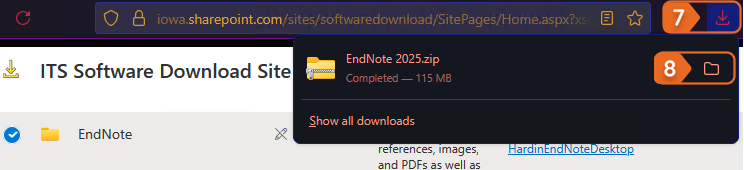 steps 7 to 8 download and install EndNote