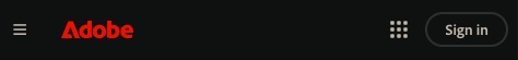 Adobe banner and sign-in button