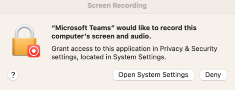 macOS Screen Recording Prompt