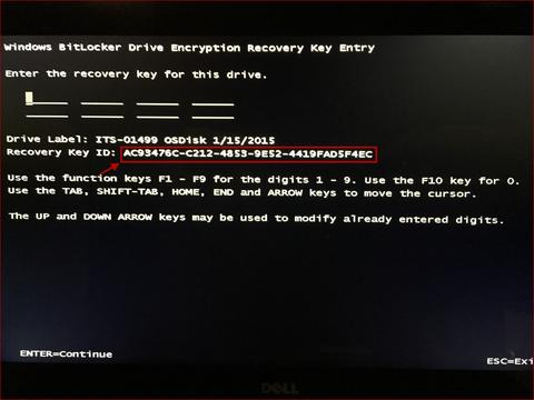 Windows Bitlocker Drive Encryption Recovery Key Entry Bypass  