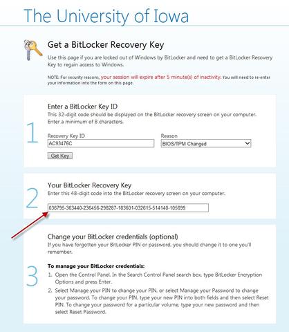 bitlocker recovery password