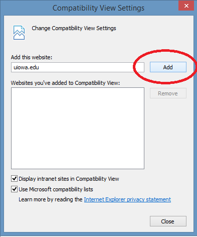 compatibility view on internet explorer