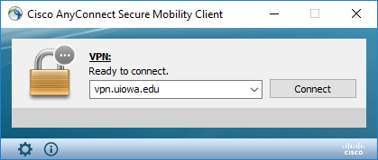 Cisco AnyConnect Secure Mobility Client for PC login screenshot