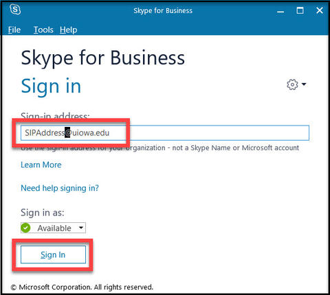 sign up for skype for business account