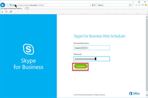 business skype in browser window