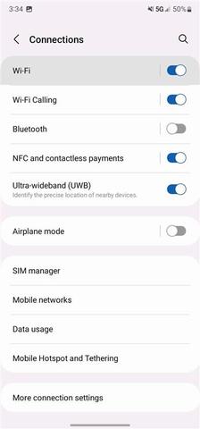 image shows connection page and to select Wi-Fi