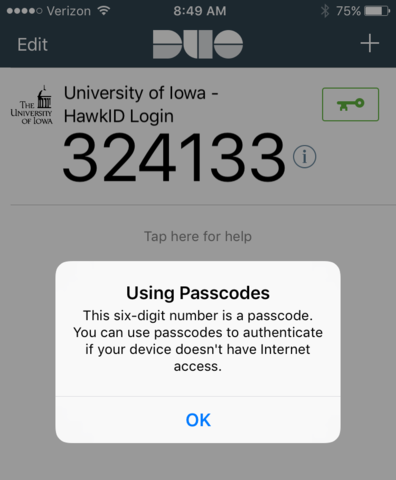 mobile passcode