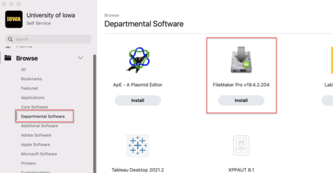 Select the Additional Software option in the sidebar to the left and look for FileMaker Pro Advanced.