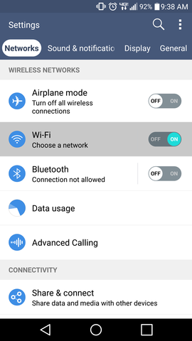Android Wi-Fi Settings
