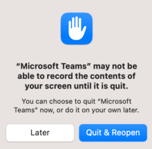 Quit and reopen Teams
