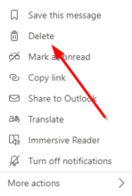 how to remove message by clicking delete