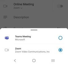 Android online meeting window