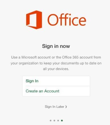 Office 365 Sign in now page