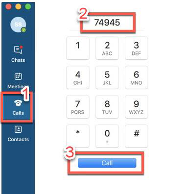 Call button in Skype for Business for Mac