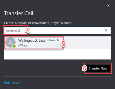 Transfer 4 - Transfer  Call Window 2019-04-25