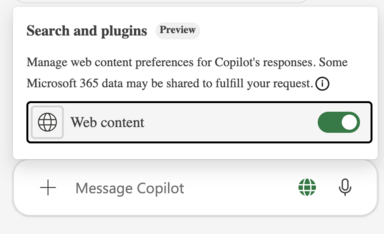 Web Content Preference for Copilot in Excel