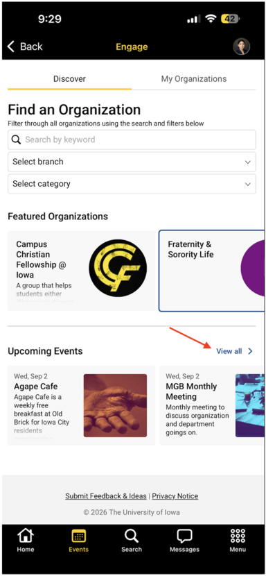 All Events Option