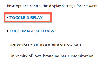 Toggle Display heading