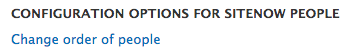 The Change order of people button under SiteNow People app Config