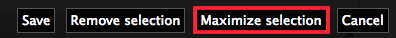 Maximize selection button on the cropping toolbar