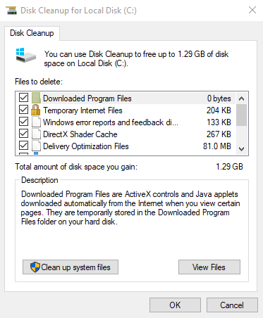 Disk Clean up