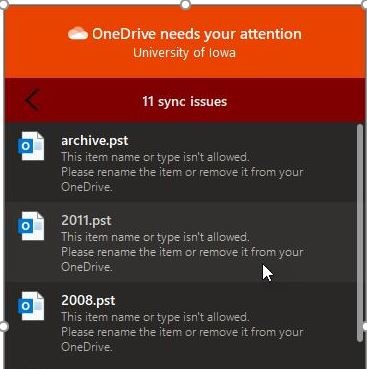 onedrive error