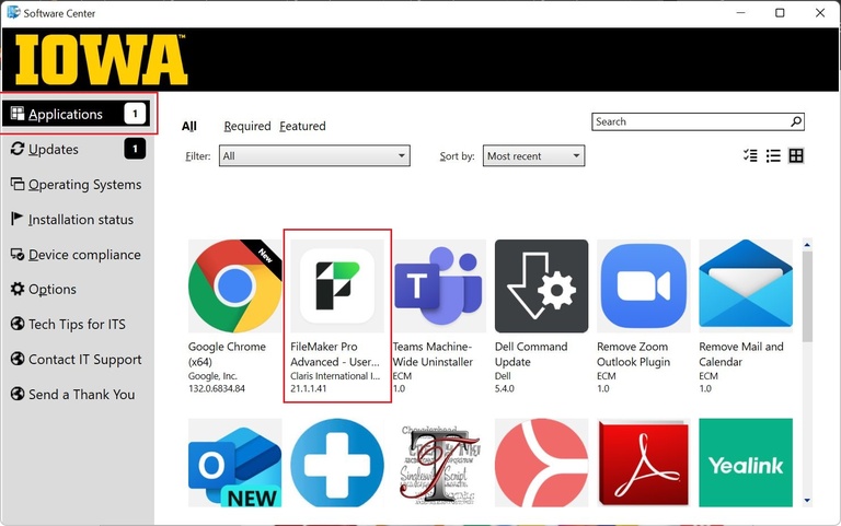 Installing FileMaker via Software Center / Self Service