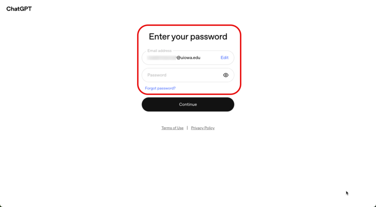 Screenshot of ChatGPT Edu Interface Personal