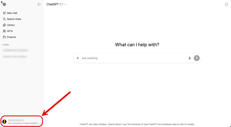 Screenshot of ChatGPT Edu interface with UI Logo
