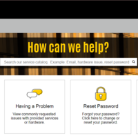 Screen shot of Enterprise Service Center homepage