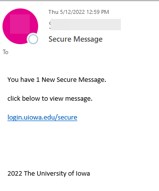 phishing secure message