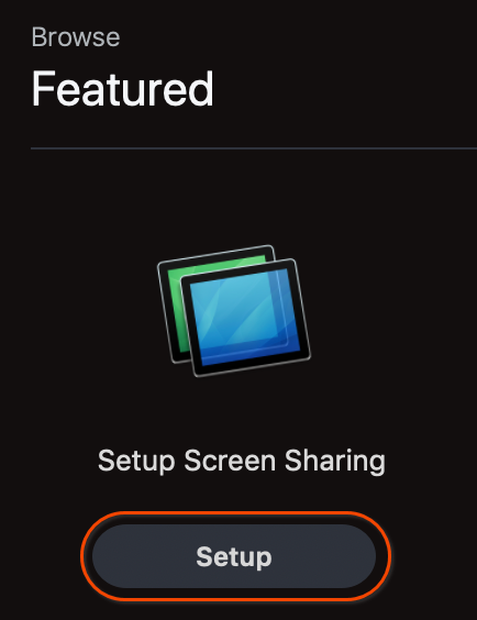 setup screen sharing button