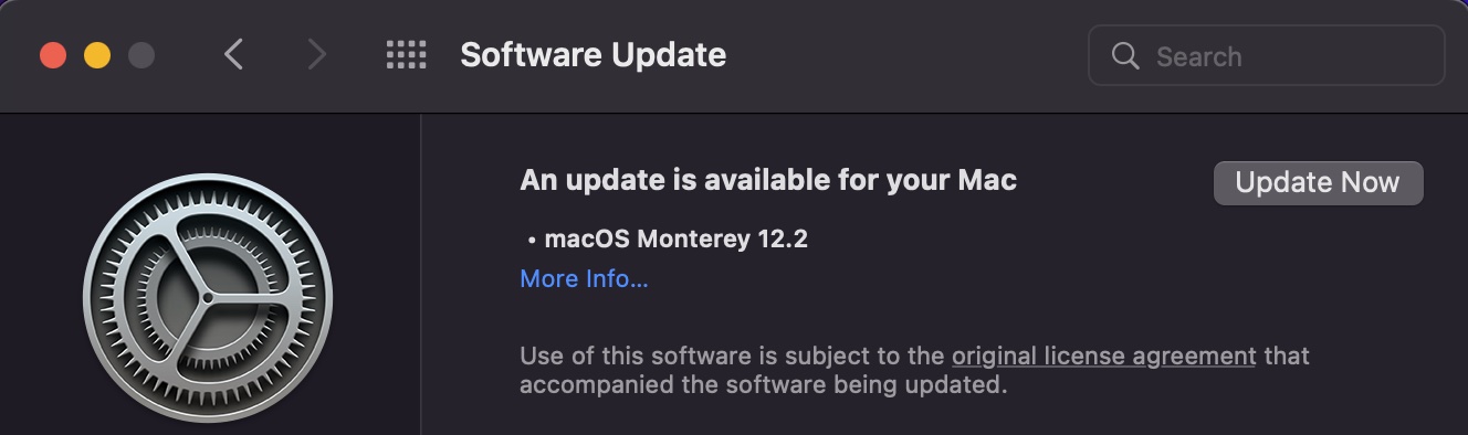 macOS Software Update Pane
