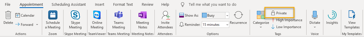 outlook private