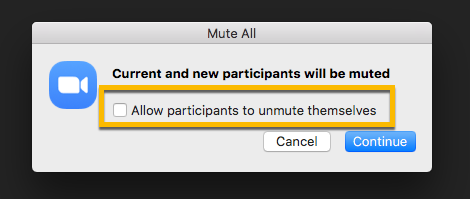 zoom mute all and dont let unmute